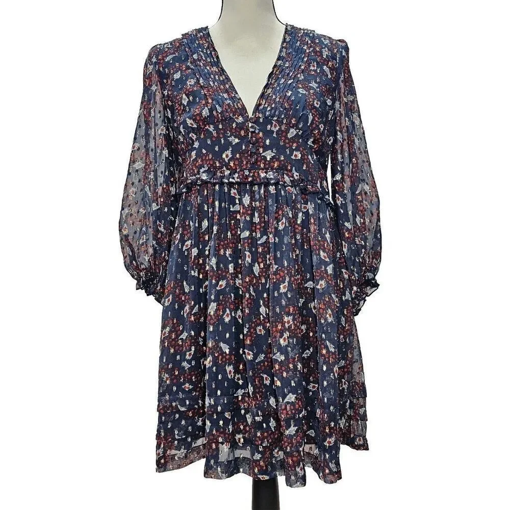✨Urban Outfitters UO Cheetah Print Chiffon Mini Sz Medium Dress✨